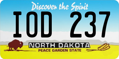ND license plate IOD237