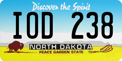ND license plate IOD238
