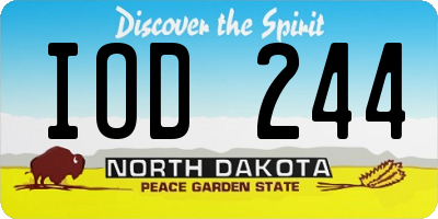 ND license plate IOD244