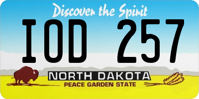 ND license plate IOD257