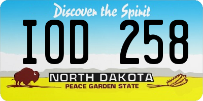ND license plate IOD258