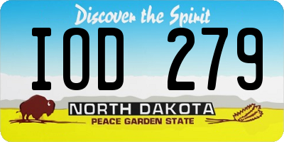 ND license plate IOD279