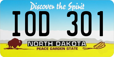 ND license plate IOD301