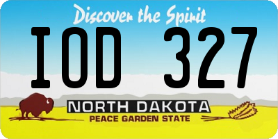 ND license plate IOD327