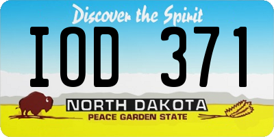 ND license plate IOD371