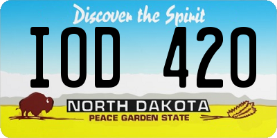 ND license plate IOD420