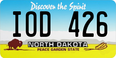 ND license plate IOD426