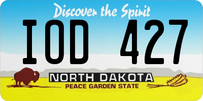 ND license plate IOD427