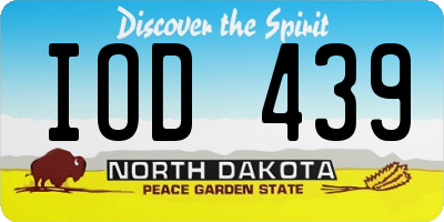ND license plate IOD439