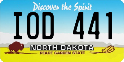 ND license plate IOD441