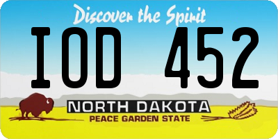 ND license plate IOD452