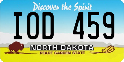 ND license plate IOD459