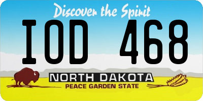 ND license plate IOD468