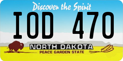 ND license plate IOD470