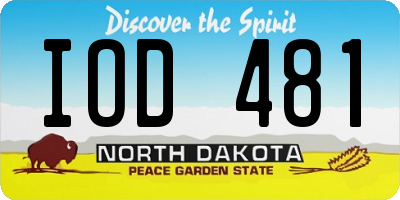 ND license plate IOD481