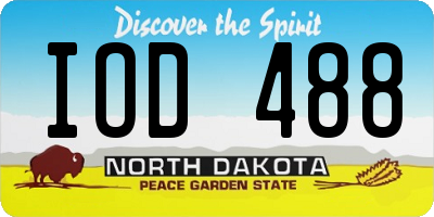 ND license plate IOD488