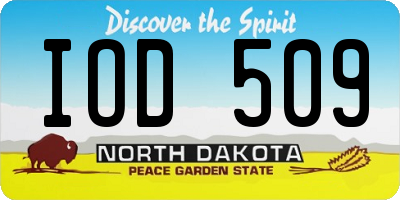 ND license plate IOD509