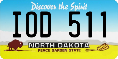 ND license plate IOD511