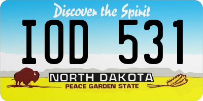 ND license plate IOD531
