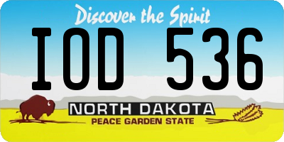 ND license plate IOD536