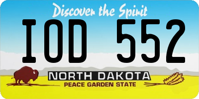 ND license plate IOD552