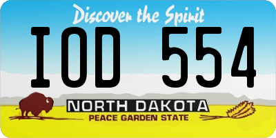 ND license plate IOD554