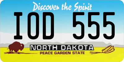 ND license plate IOD555