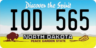 ND license plate IOD565