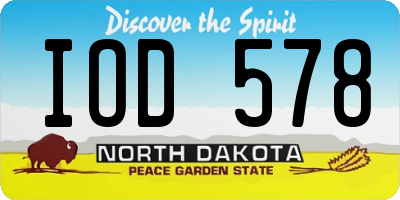 ND license plate IOD578