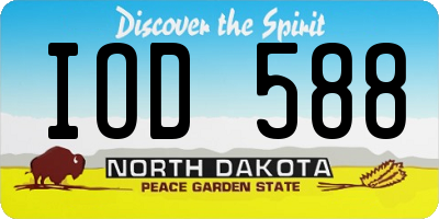 ND license plate IOD588