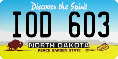 ND license plate IOD603
