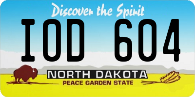 ND license plate IOD604