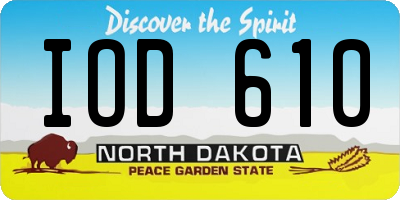 ND license plate IOD610