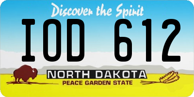 ND license plate IOD612