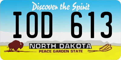 ND license plate IOD613