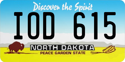 ND license plate IOD615