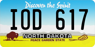 ND license plate IOD617