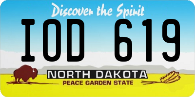 ND license plate IOD619
