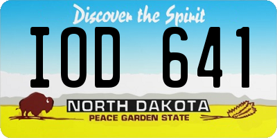 ND license plate IOD641
