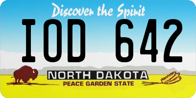 ND license plate IOD642