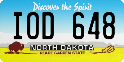 ND license plate IOD648