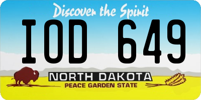 ND license plate IOD649
