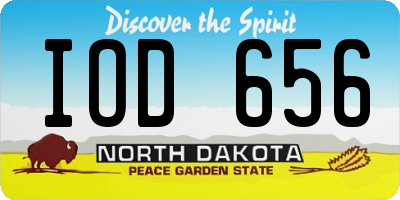 ND license plate IOD656