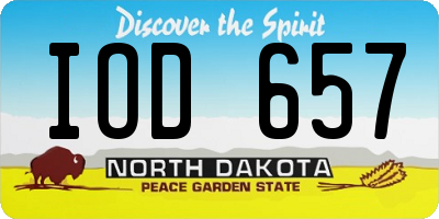 ND license plate IOD657