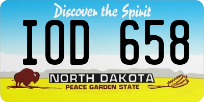 ND license plate IOD658