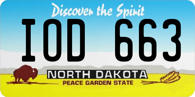 ND license plate IOD663