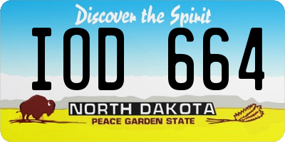 ND license plate IOD664