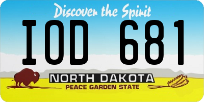 ND license plate IOD681