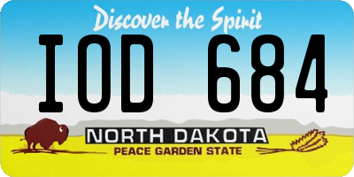 ND license plate IOD684