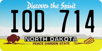 ND license plate IOD714
